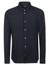Fedeli Long-sleeved Cotton Shirt With Classic Collar In Black