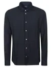 Fedeli Long-sleeved Cotton Shirt With Classic Collar In Black