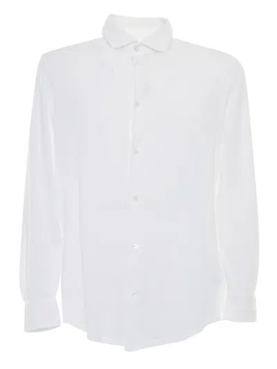 Fedeli Long-sleeved Cotton Shirt With Tailored Fit In White