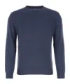 Fedeli Cotton Crew Neck Sweater In Blue
