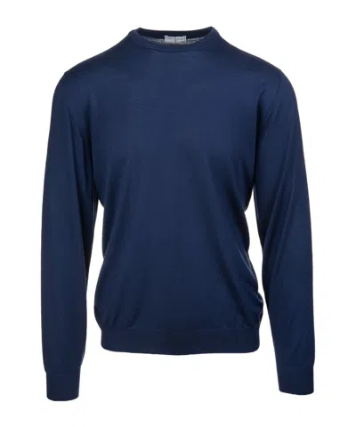 Fedeli Long-sleeved Sweater In Blue