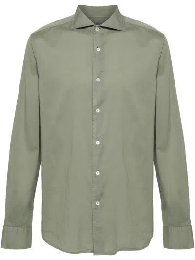 Fedeli Long-sleeves Cotton Shirt In Green