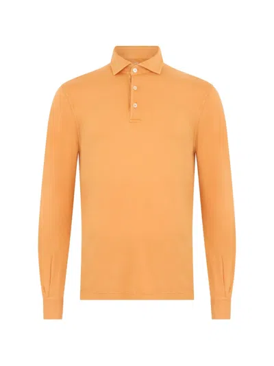 Fedeli Long-sleeve Button-fastening Polo Shirt In Multi