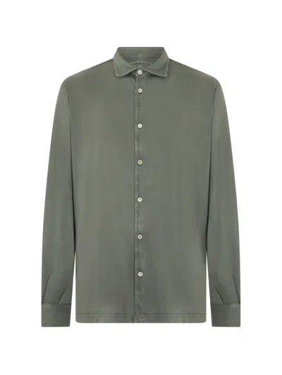 Fedeli Long-sleeve Button-up Shirt In Green