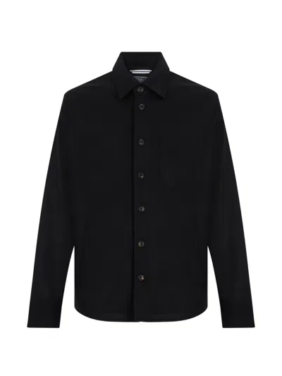Fedeli Long-sleeve Cashmere Shirt In Black