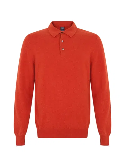 Fedeli Long-sleeve Cashmere Sweater In Red