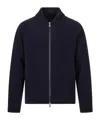 Fedeli Long-sleeve Collared Jacket In Blue