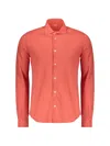 Fedeli Long-sleeve Cotton Shirt In Orange