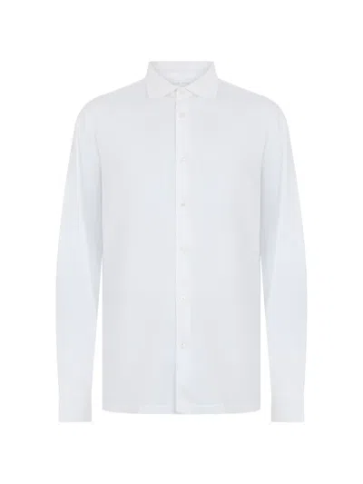 Fedeli Long-sleeve Cotton Shirt In White