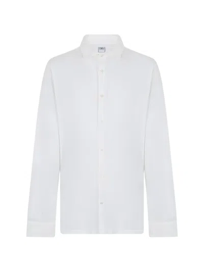 Fedeli Long-sleeve Cotton Shirt In White