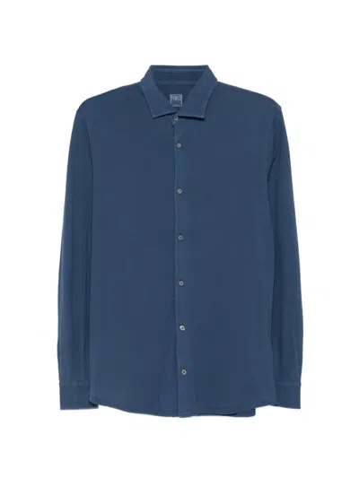 Fedeli Long-sleeve Jersey Shirt In Blue