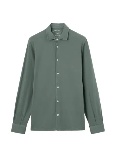 Fedeli Long-sleeve Knitted Shirt In Green