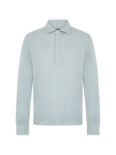 Fedeli Long-sleeve Polo Shirt In Green