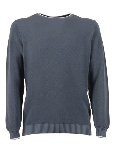 Fedeli 圆领毛衣 L/s 针织毛衣男 In Blu