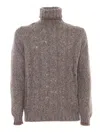 Fedeli Turtle-neck L/s Knitted Sweater Man In Neutral