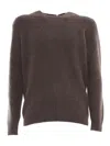 Fedeli 圆领毛衣 L/s 针织毛衣男 In Brown