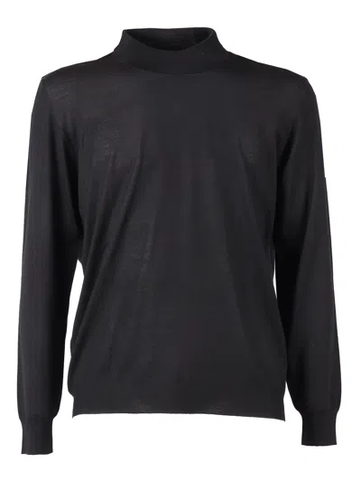 Fedeli 小高领 L/s 针织毛衣男 In Black