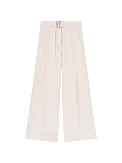 Fedeli Luca Belted Pleated Trousers In White