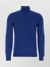 Fedeli Luxurious Cashmere Turtleneck Sweater In Blue