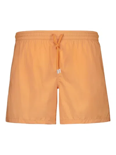 Fedeli Madeira Carabiner-detail Swim Shorts In Orange
