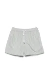 Fedeli Madeira Drawstring Patterned Swim Shorts In Gray