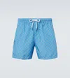 Fedeli Madeira Floral Swim Trunks In Blue