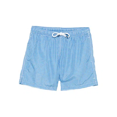 Fedeli Madeira Geometric-pattern Swim Shorts In Blue
