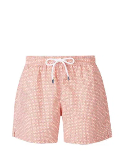 Fedeli Madeira Geometric-print Drawstring Swimsuit In Pink