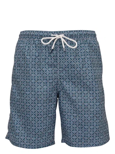 Fedeli Madeira Graphic-print Swim Shorts In Blue