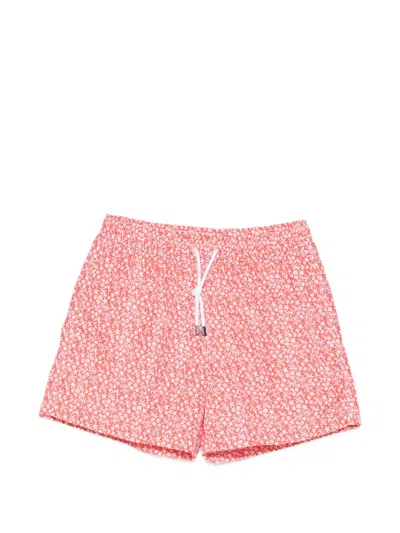 Fedeli Madeira Printed Swim Shorts In Blue