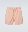 Fedeli Madeira Printed Swim Trunks In Orange