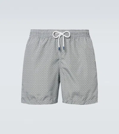 Fedeli Madeira Printed Swim Trunks In Green