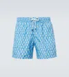 Fedeli Madeira Printed Swim Trunks In Blue