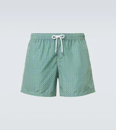 Fedeli Madeira Printed Swim Trunks In Green