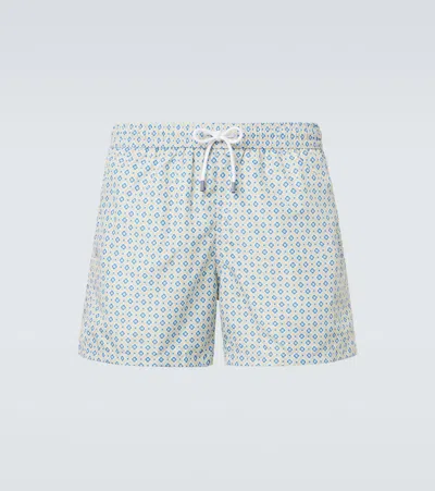 Fedeli Madeira Printed Swim Trunks In White