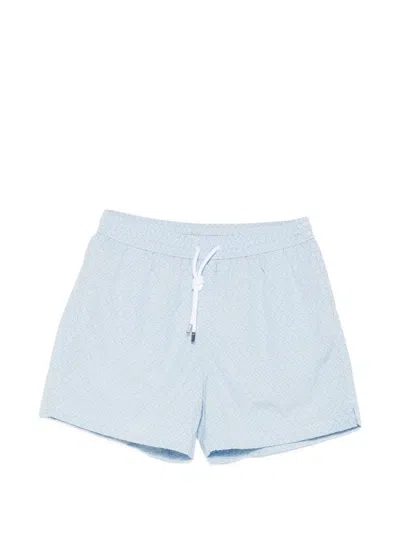 Fedeli Madeira Sakar-patterned Swim Shorts In Transparent