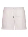 Fedeli Madeira Striped Drawstring Swim Shorts In White