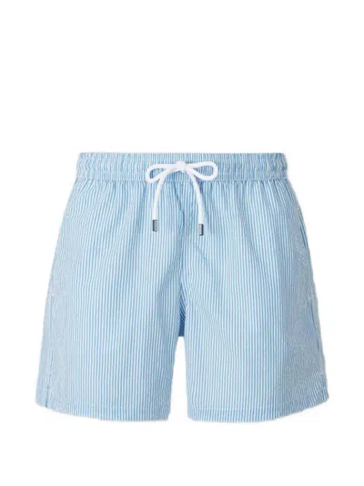 Fedeli Madeira Striped Swim Shorts In Blue