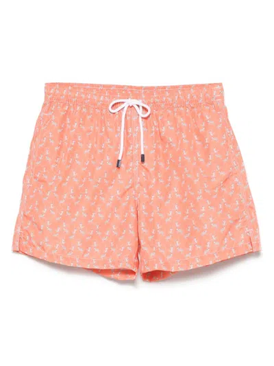 Fedeli Madeira Swim Shorts In Orange