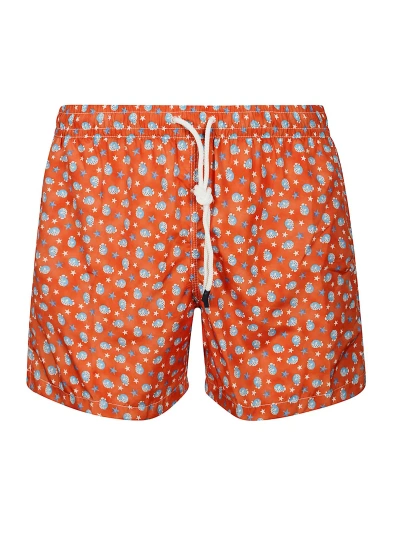 Fedeli Madeira Swim Shorts In Orange