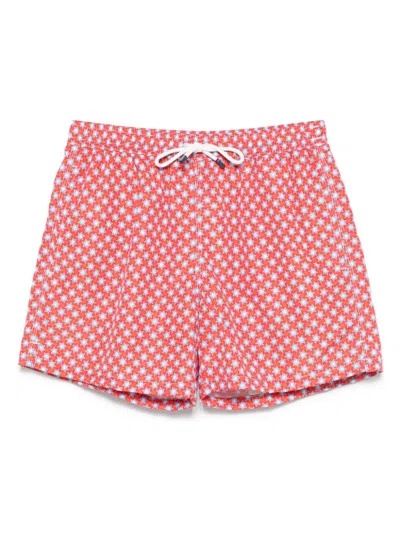 Fedeli Madeira Swim Trunks In Red
