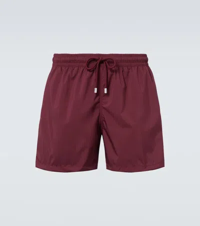 Fedeli Flap-pocket Drawstring-waist Swim Shorts In Rot
