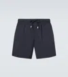 Fedeli Drawstring Elasticated Swim Shorts In Blue