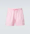 Fedeli Drawstring Beach Shorts In Pink