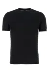 Fedeli Ribbed Hem Short Sleeves Textured Pattern