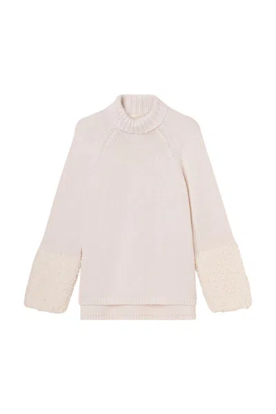 Fedeli "magnetite" High Neck Sweater In White