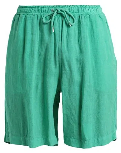 Fedeli Man Beach Shorts And Pants Green Size L Linen In Green