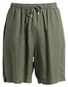 Fedeli Man Beach Shorts And Pants Military Green Size 3xl Linen