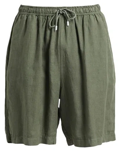 Fedeli Man Beach Shorts And Pants Military Green Size 3xl Linen In Green