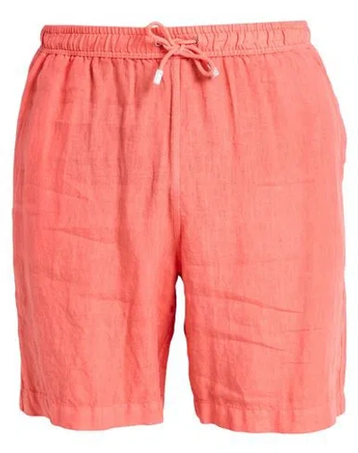 Fedeli Man Beach Shorts And Pants Salmon Pink Size Xl Linen In Pink